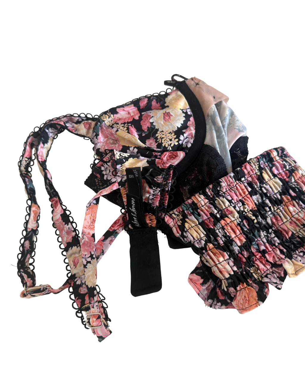 For Love & Lemons Floral Lace Corset Bustier Top – Size XXS