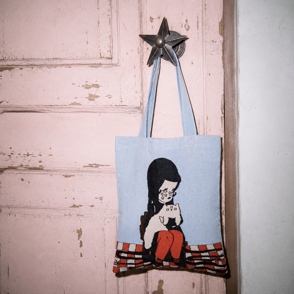 Valfre "Love Cats Blanco" Woven Tote