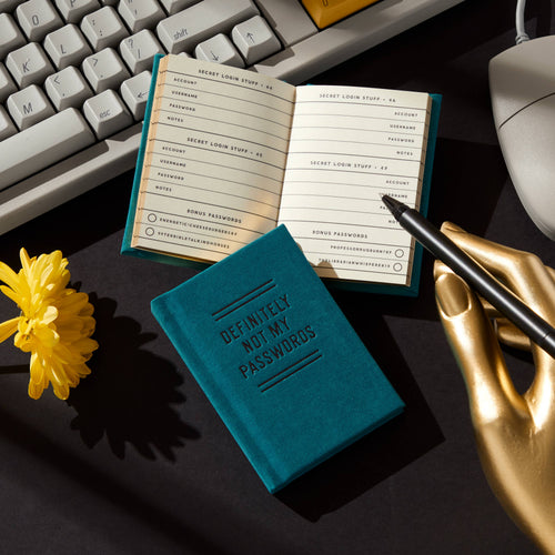 "Definitely Not My Passwords" Tiny Password Diary by Brass Monkey
