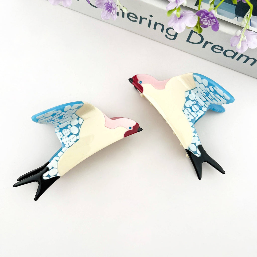 Acetate Blue Swallow Hair Clip