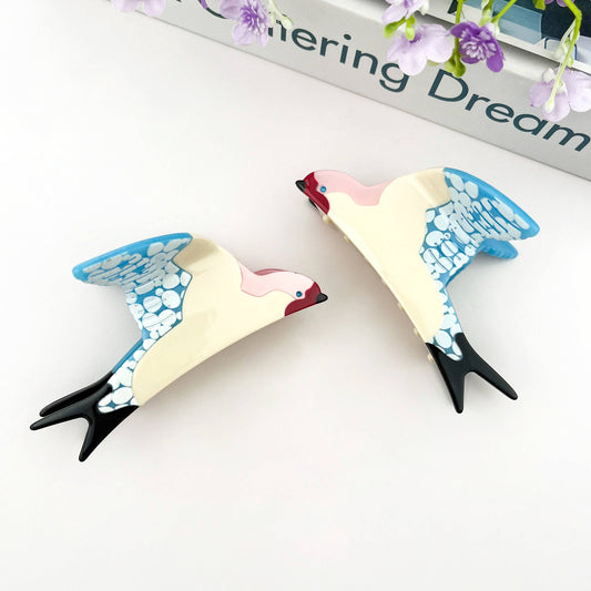 Acetate Blue Swallow Hair Clip