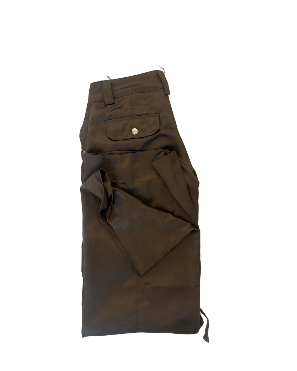Vintage 2000s Satin Cargo Pants with Buckles – Size XXS