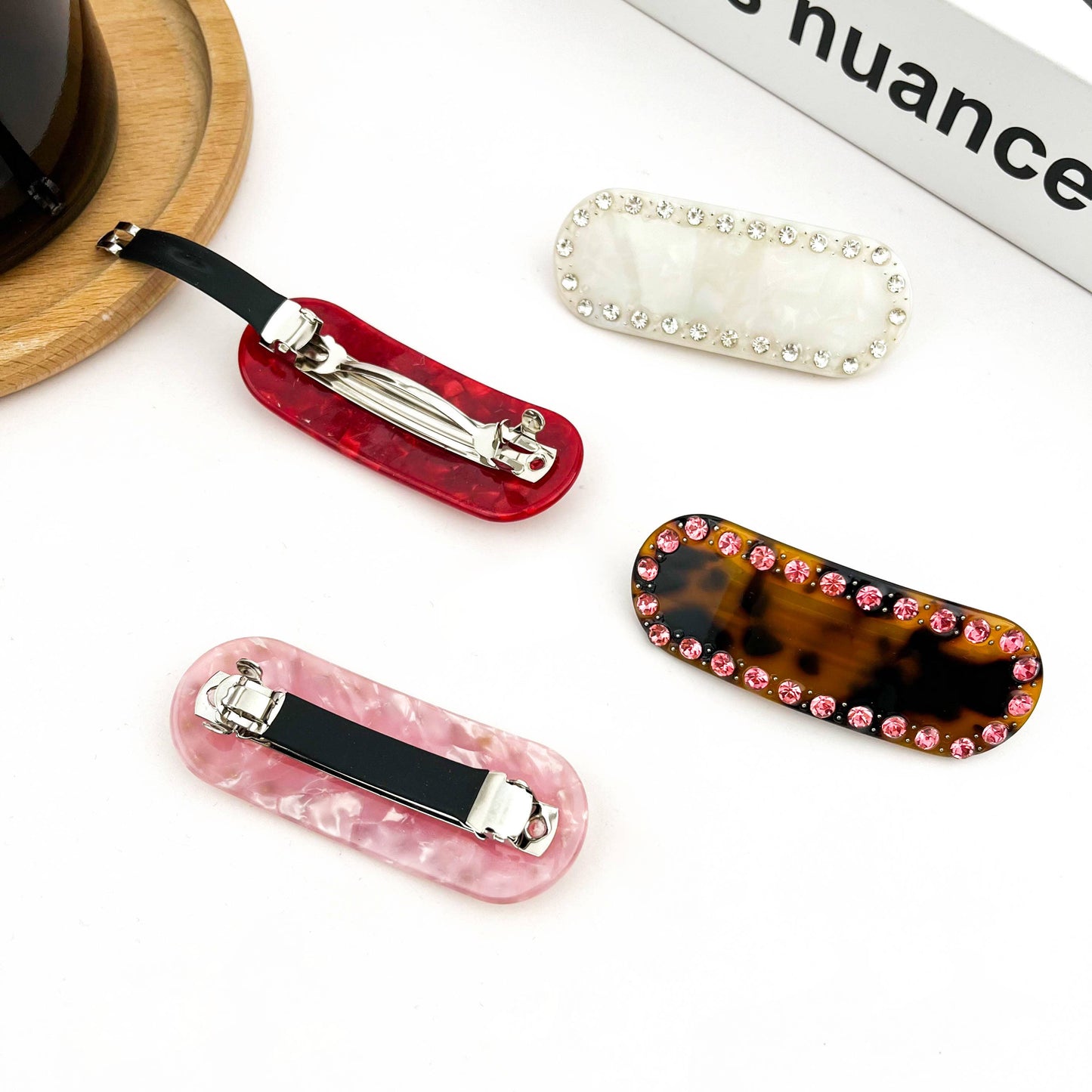 Rhinestone Oval Barrette Hair Clip