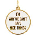 "I'm Why We Can't Have Nice Things" Collar Charm