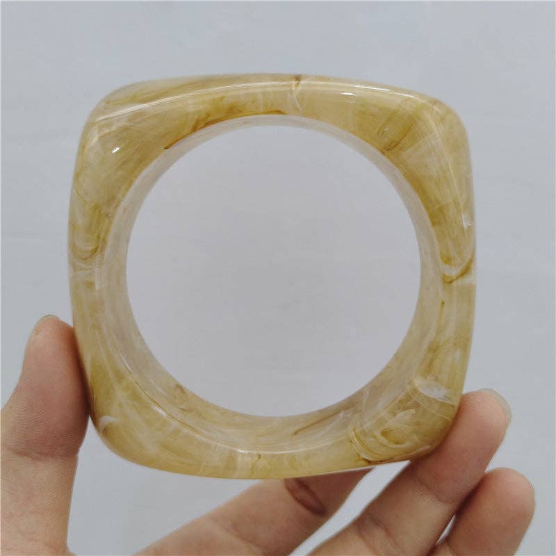 Large Marble Resin Bangle Bracelet