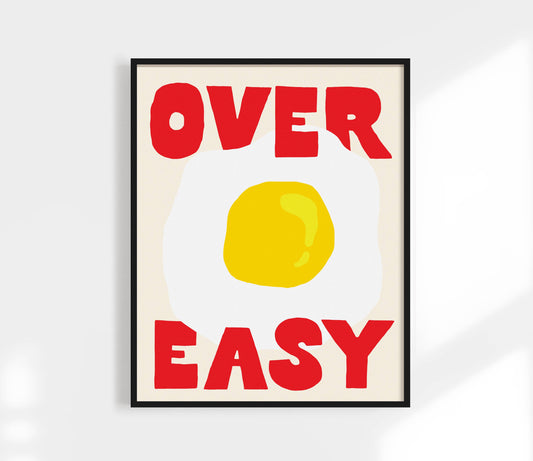 Over Easy Eggs Colorful Kitchen Wall Art Print