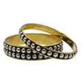 Nisha Silver Studded Brass Bangle Set
