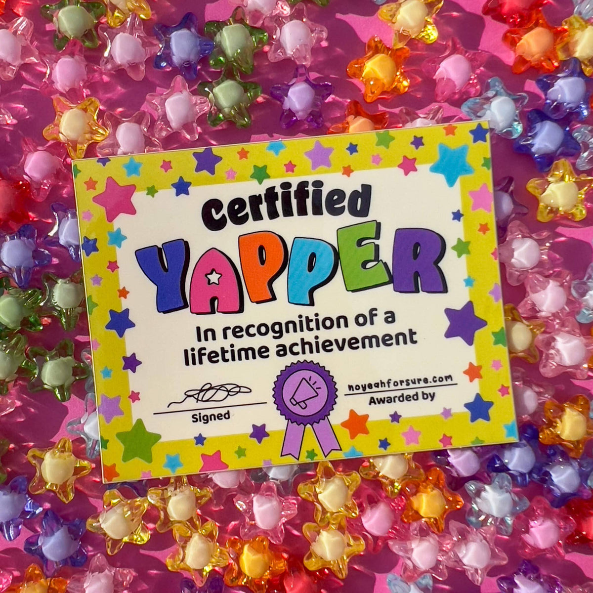 "Certified Yapper" Vinyl Sticker | Funny Nostalgia Sticker