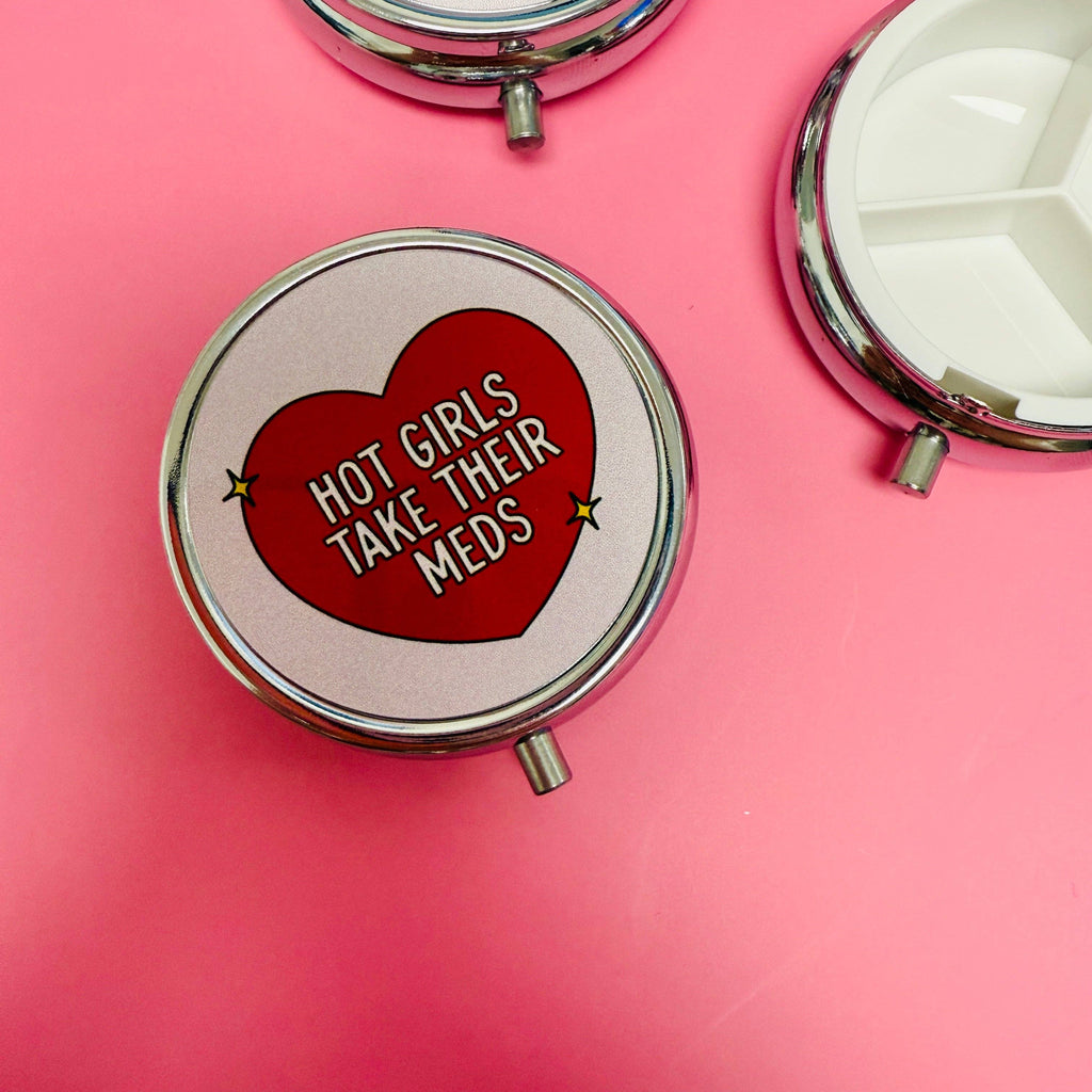 "Hot Girls Take Their Meds" Purse Pill Box