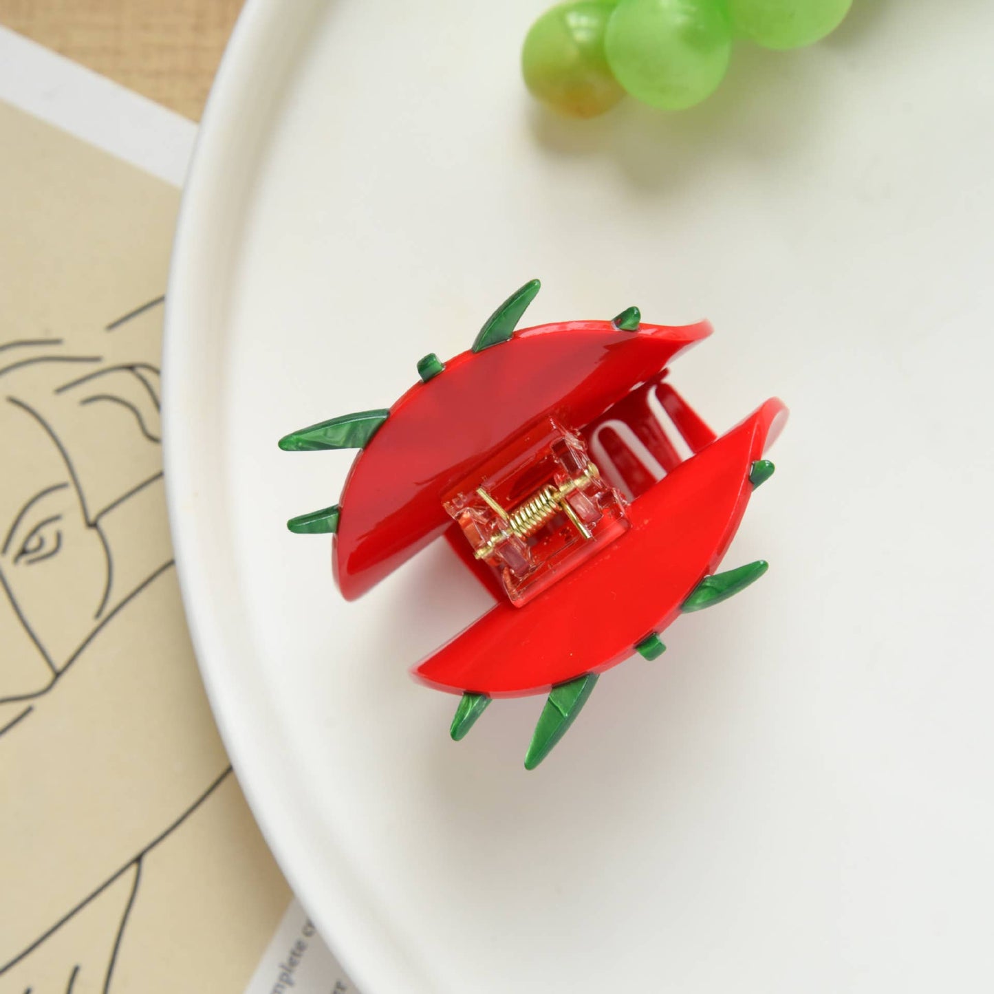 Tomato Acetate Hair Claw Clip