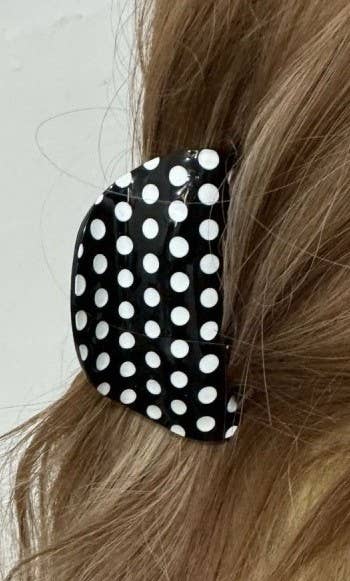 Crescent Polka Dot Hair Claw Clip