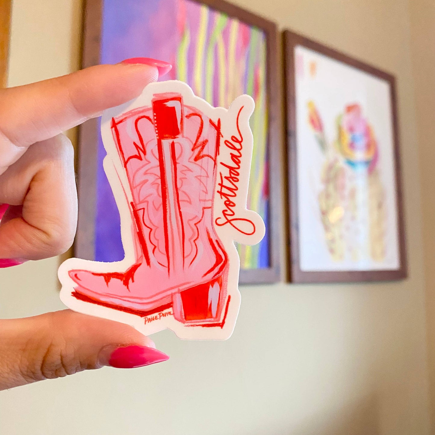 "Scottsdale" Cowboy Cowgirl Boot Sticker