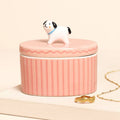 Pink oval Dog Trinket Pot