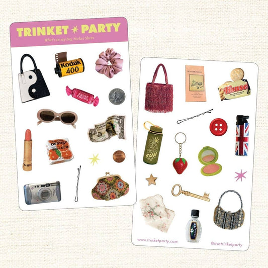 Trinket Party "What's In My Bag" Sticker Sheet