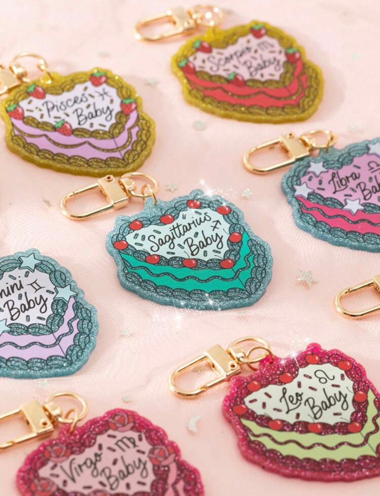 Zodiac Vintage Cake Keychain