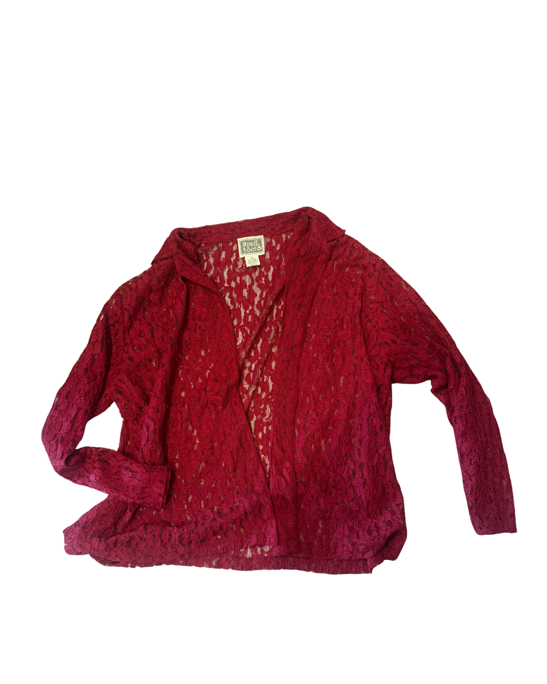 Vintage 1999 Sheer Red Lace Top – One Size