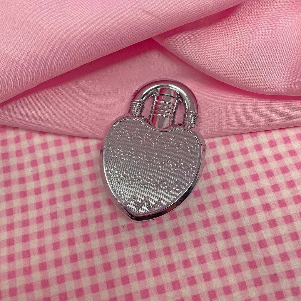 Silver Heart Lock Lighter