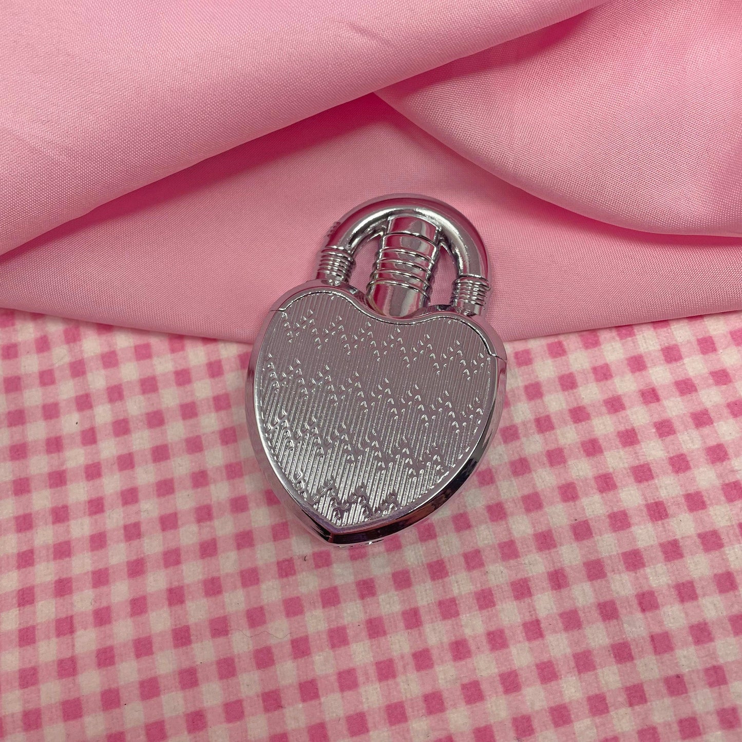 Silver Heart Lock Lighter