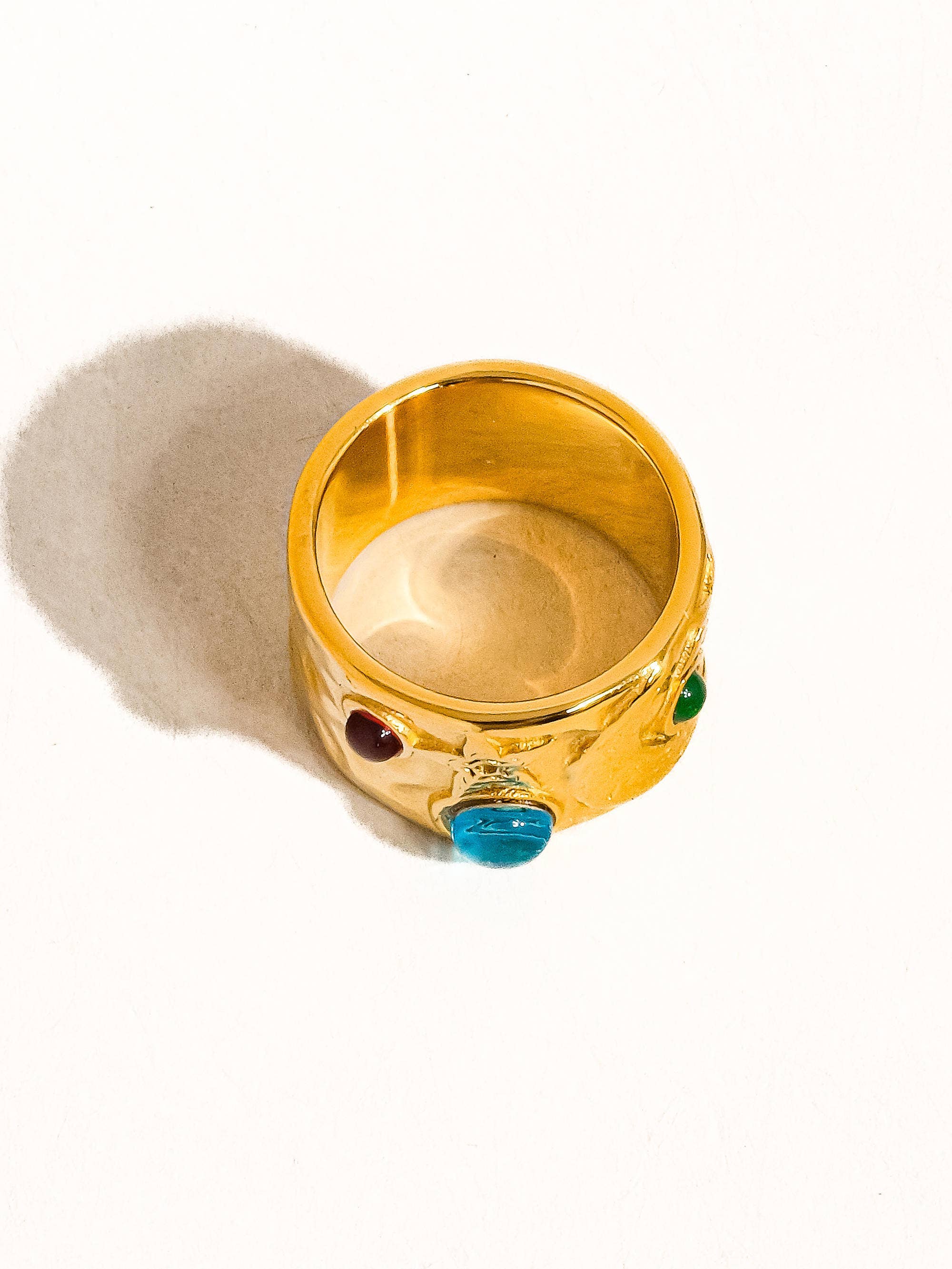 Thierry 18K Gold Non-Tarnish Vintage Stone Ring