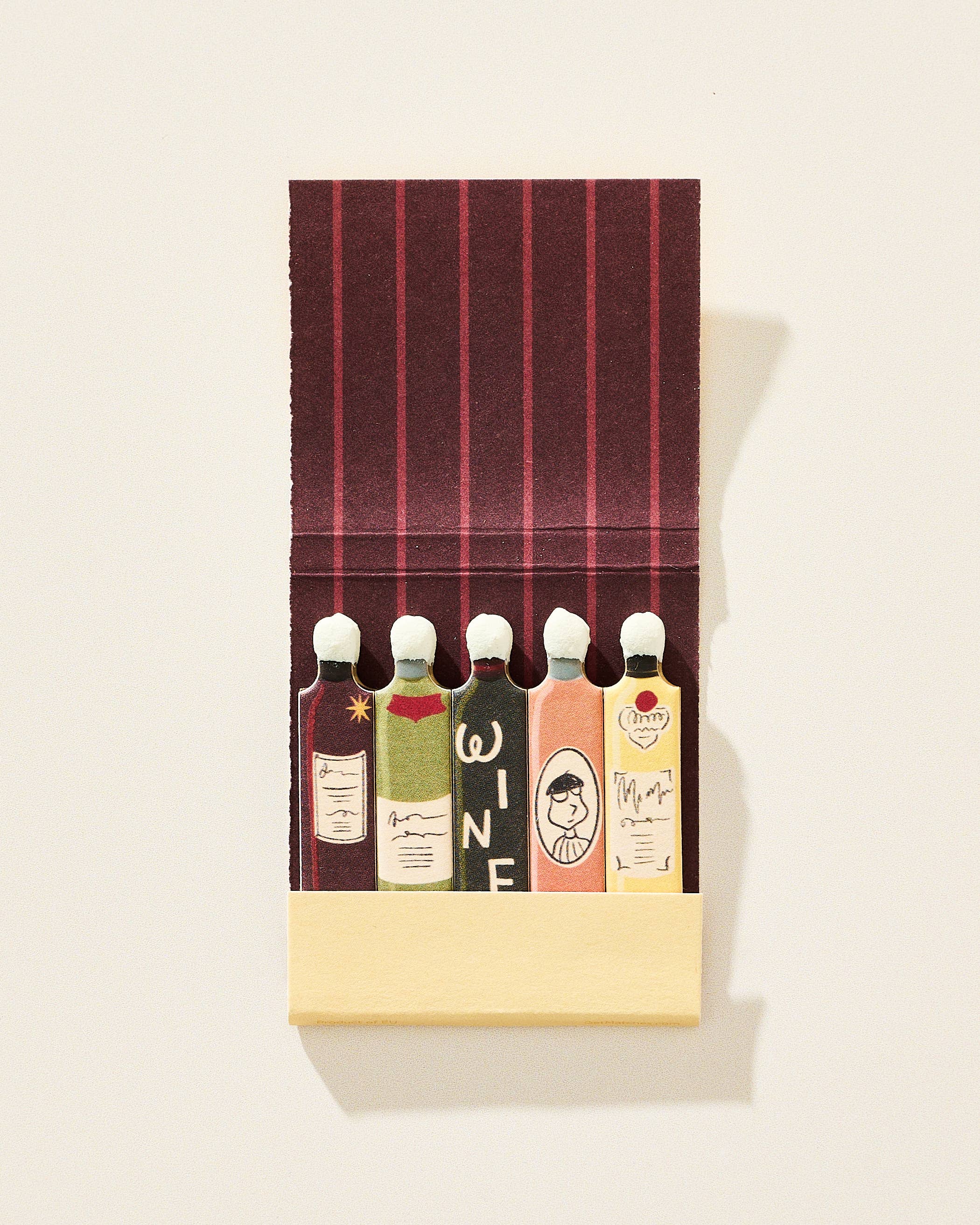 Wine Printed Stem Matchbook