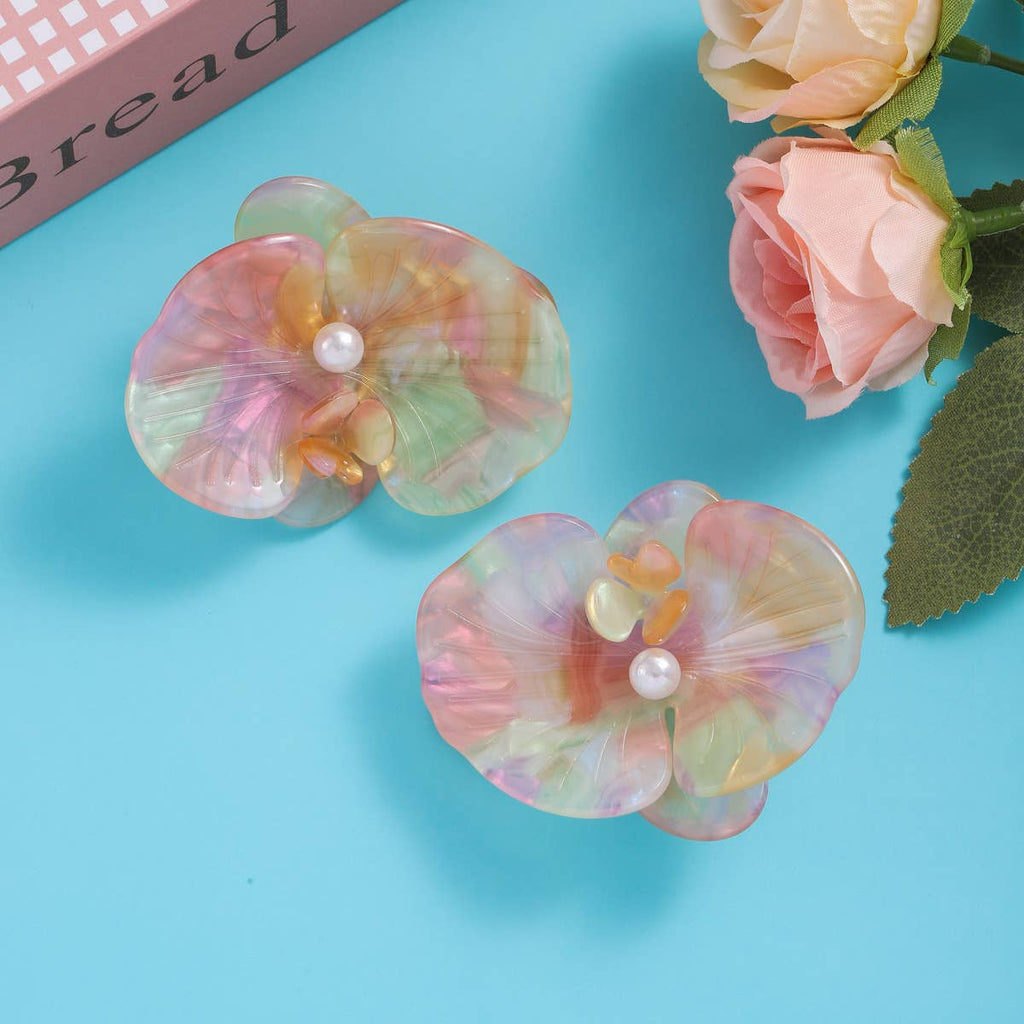 Mini Pastel Orchid Flower Hair Clip