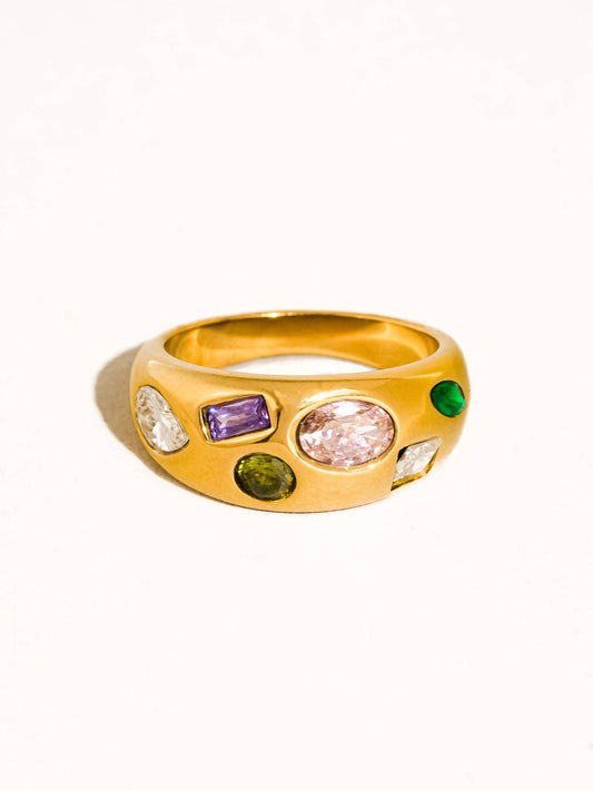 Orlume 18K Gold Non-Tarnish Colorful Dome Ring