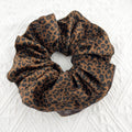Oversized Leopard Print  Velvet & Leather Scrunchie