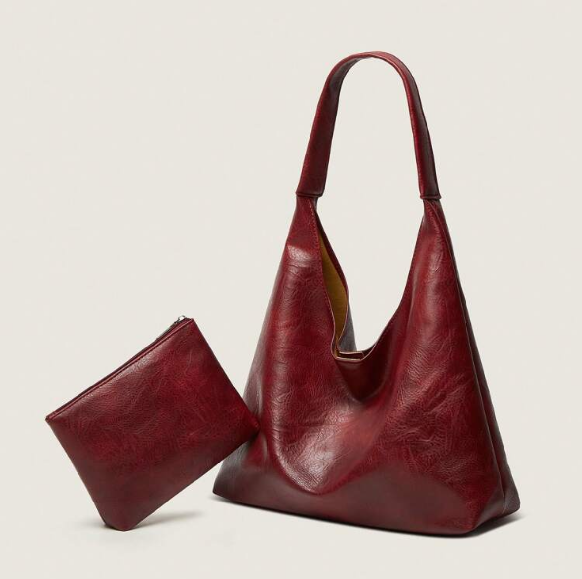 Red Leather Tote Bag