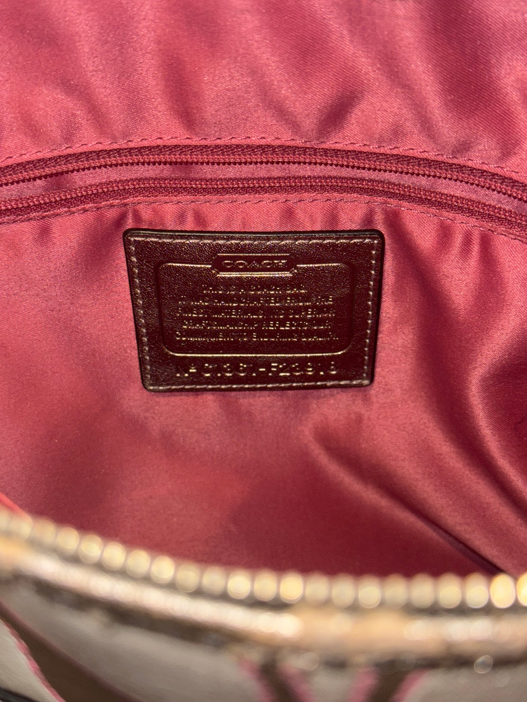 Beige and Pink Coach Handbag