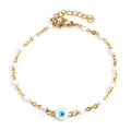 18K Gold Plated Evil Eye Chain Bracelet – Non-Tarnish Stainless Steel Nazar Jewelry