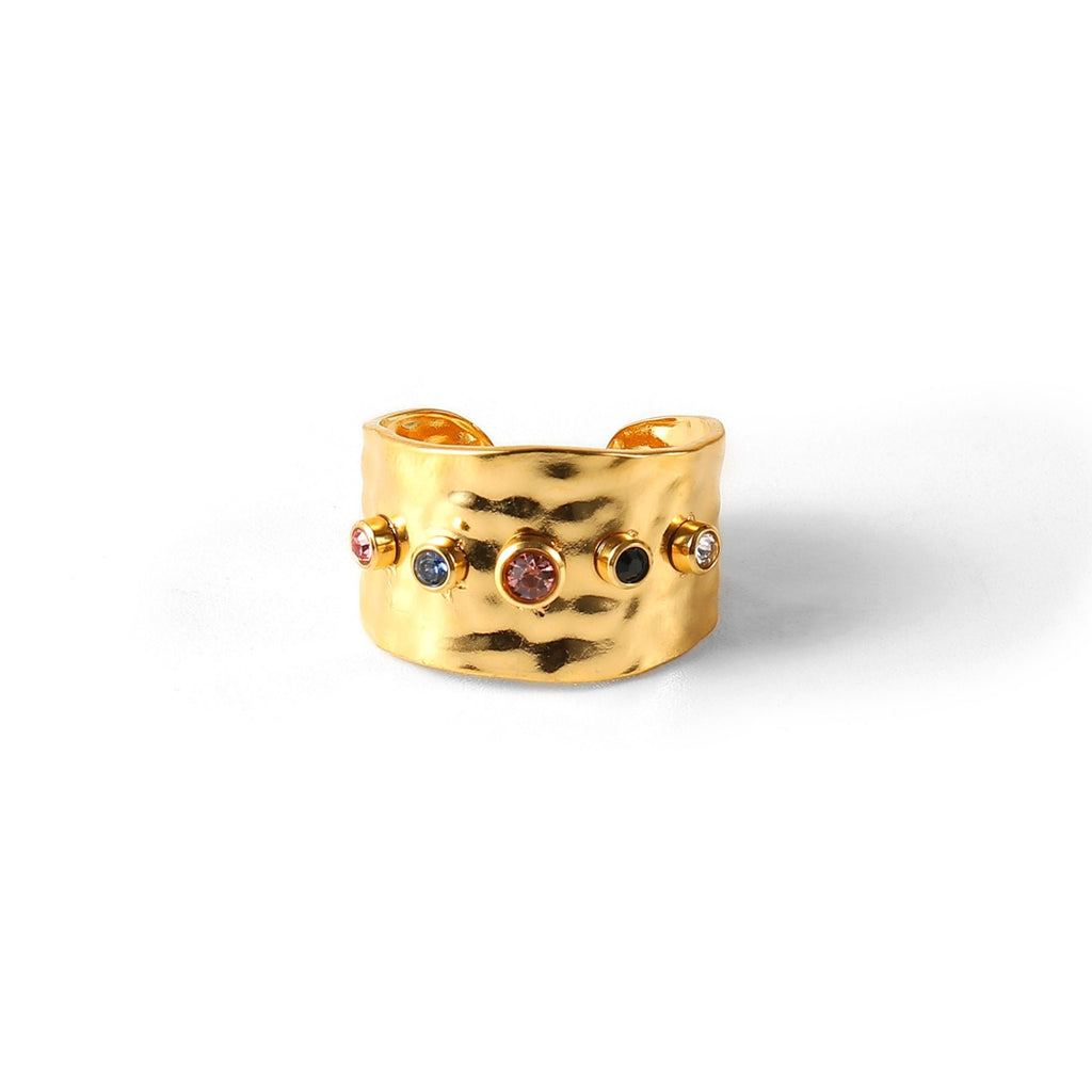 Multi-colored Whimsy Gem Cuff Ring