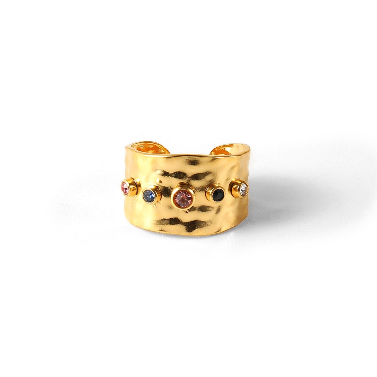 Multi-colored Whimsy Gem Cuff Ring