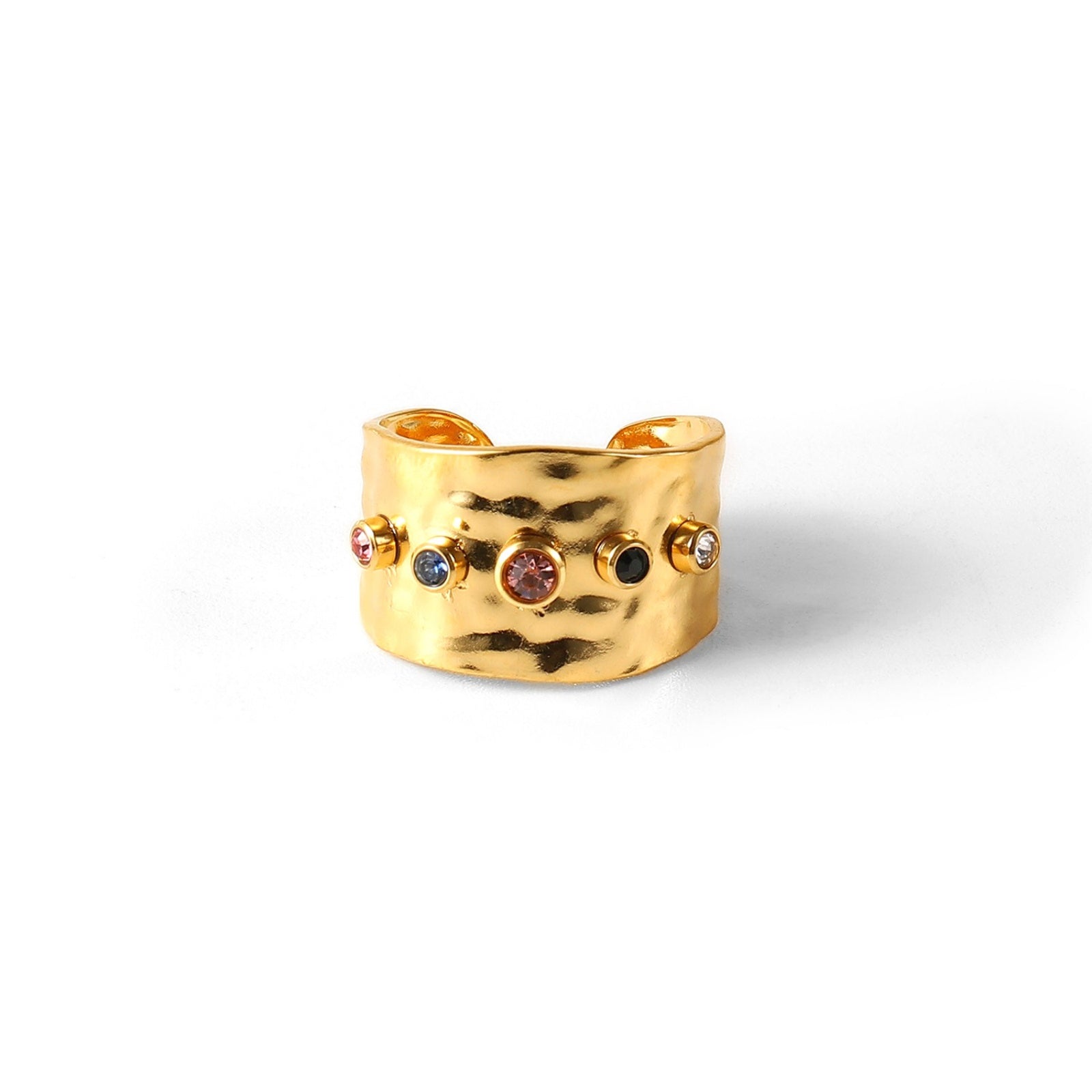 Multi-colored Whimsy Gem Cuff Ring