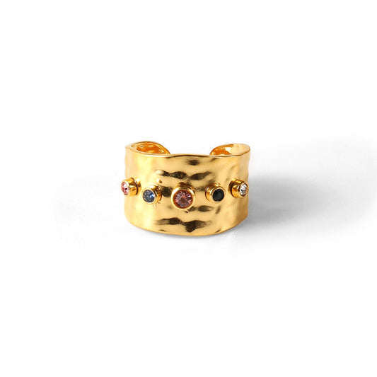 Multi-colored Whimsy Gem Cuff Ring