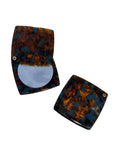 Swivel Square Compact Mirror | Blue Coffee Marbled