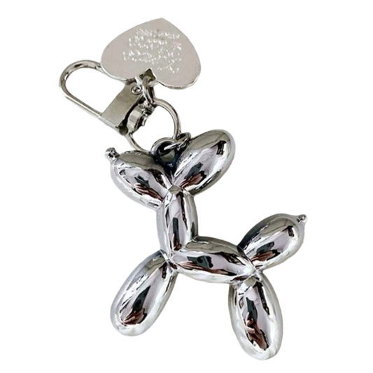 Chrome Balloon Dog Keychain