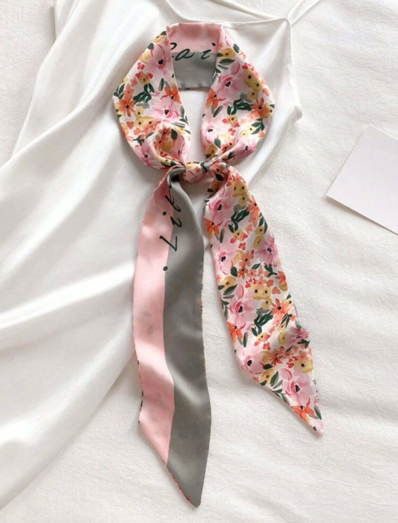 Floral Print Bag Scarf