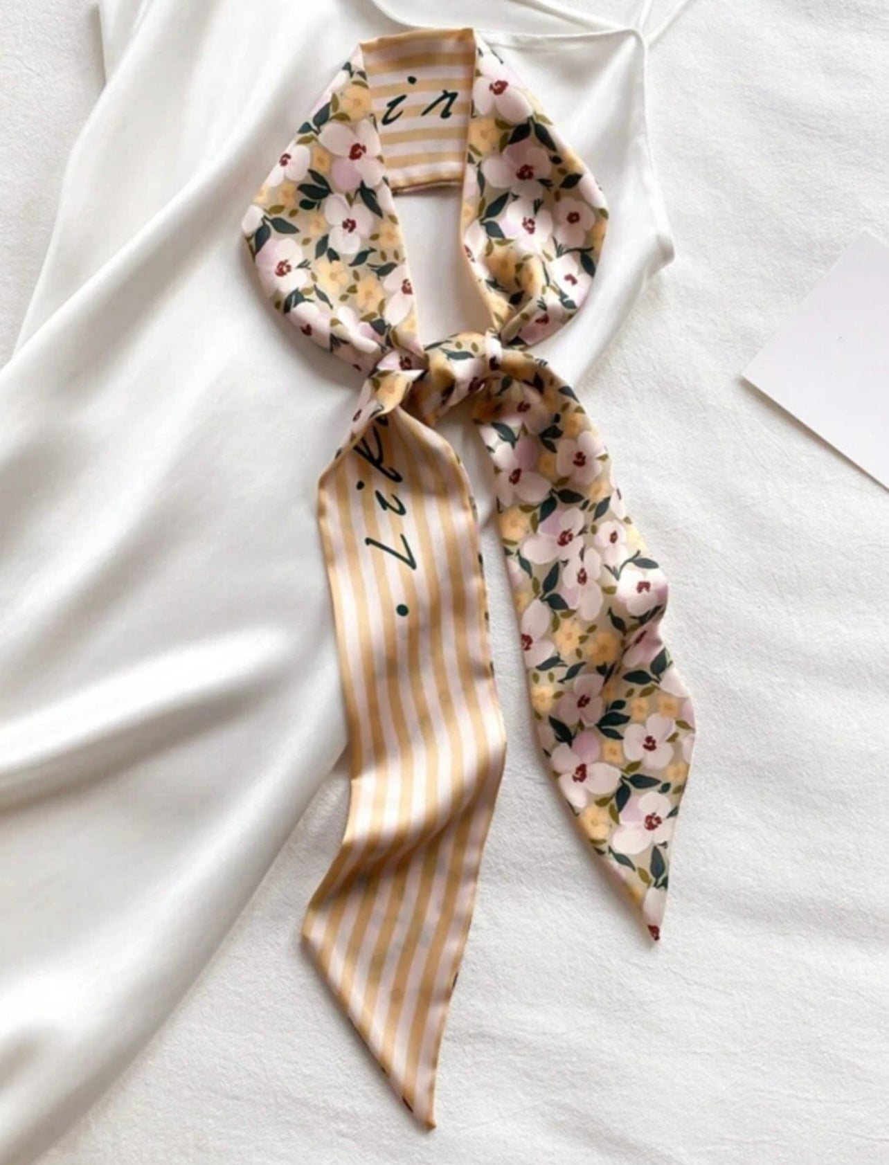 Floral Print Bag Scarf