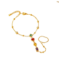 Gold Plated Stone Hand Chain