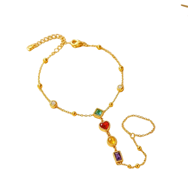 Gold Plated Stone Hand Chain
