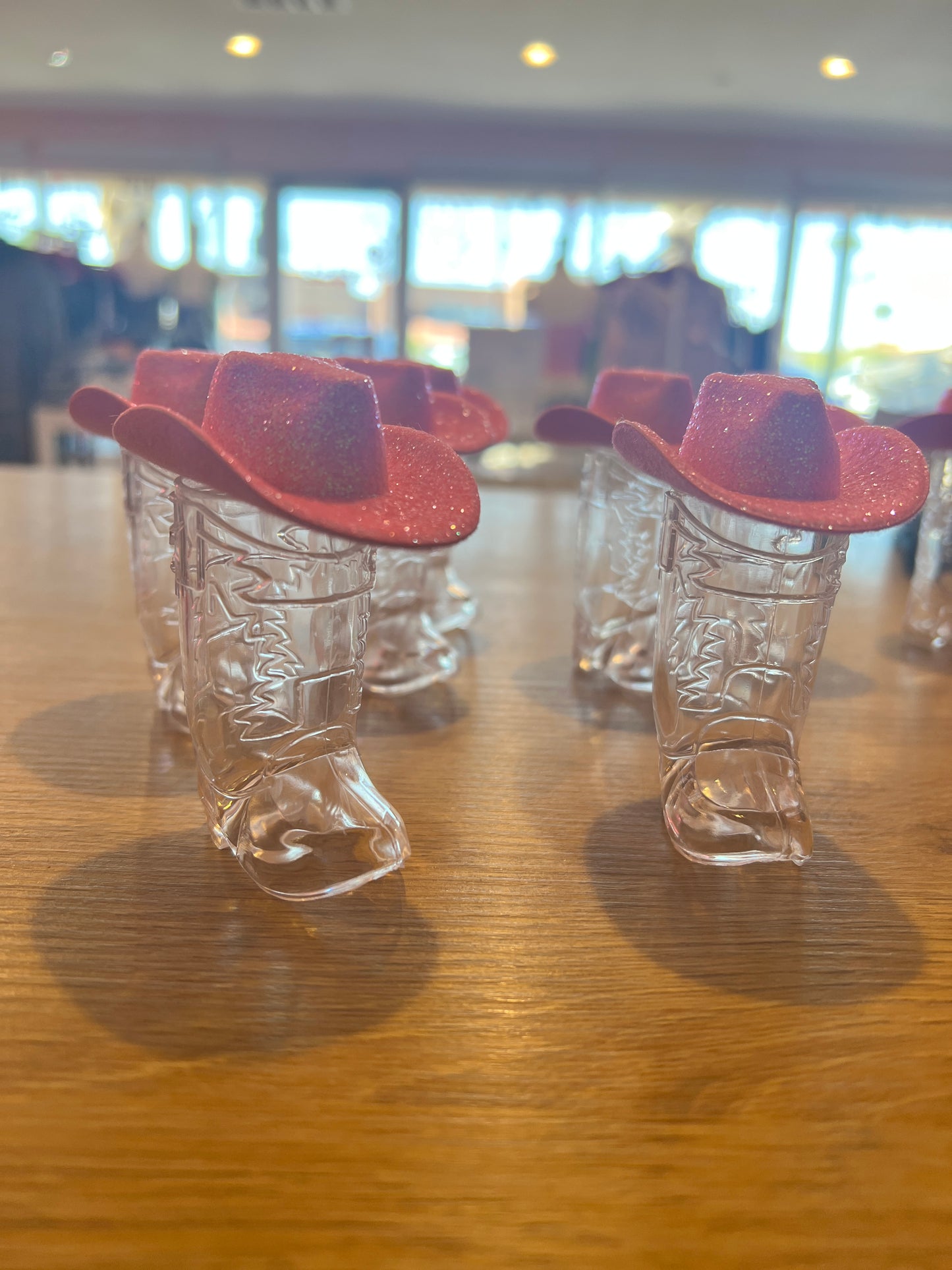 Plastic Boot Shot Glass with Mini Cowboy Hat