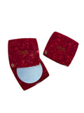 Swivel Square Compact Mirror | Red Marbled "Barrette La France"