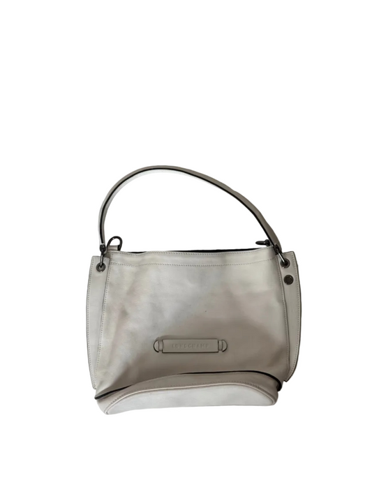Y2K White Longchamp Leather Bucket Bag