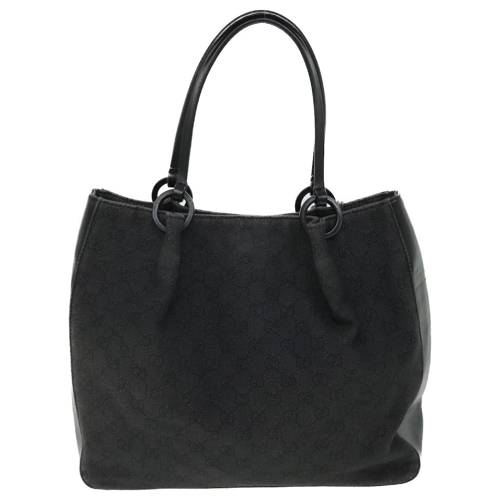 Vintage Gucci Black GG Canvas Tote Bag