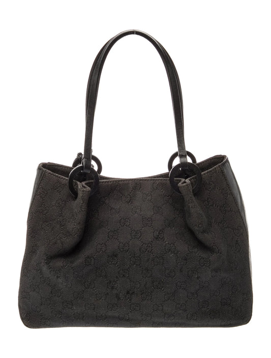 Vintage Gucci Black GG Canvas Tote Bag
