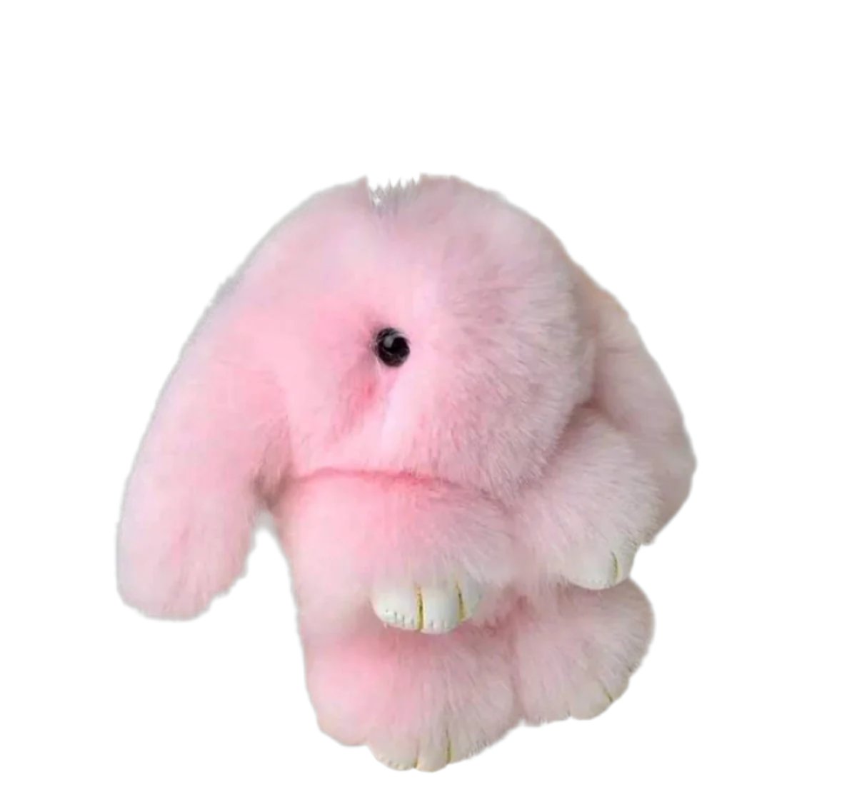 Pink Fuzzy Bunny Bag Charm