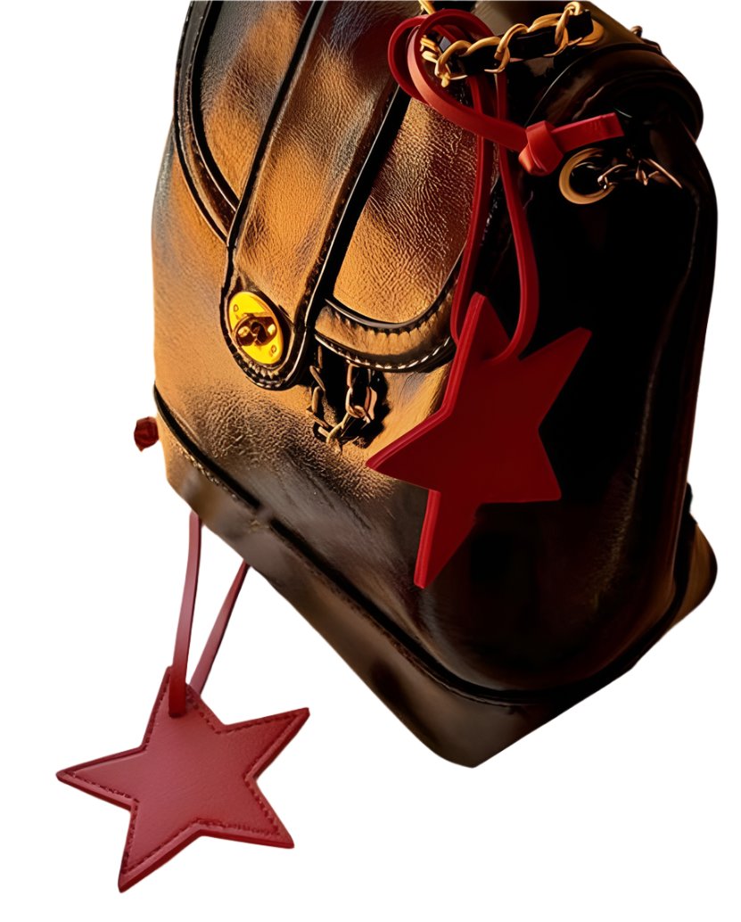 Star Bag Charm (Red Faux Leather)