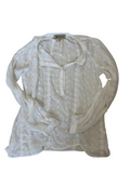 Democracy White Embroidered Sheer Boho Top – Size Small