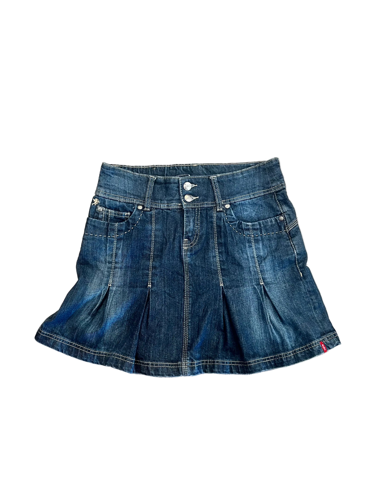 CDC by Esprit Vintage European Pleated Denim Mini Skirt