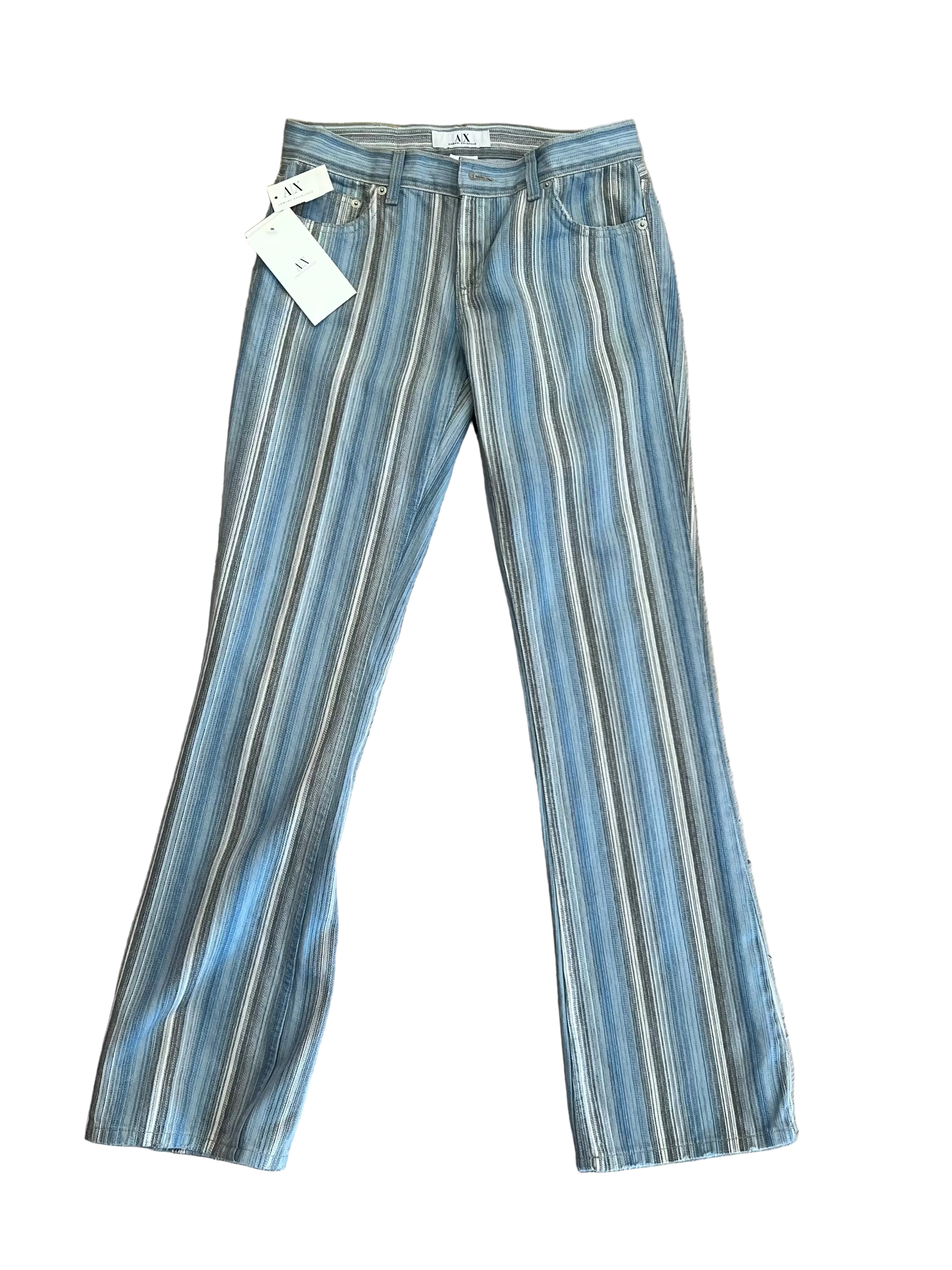 Armani Exchange Pinstripe Low-Rise Bootcut Jeans - New With Tags